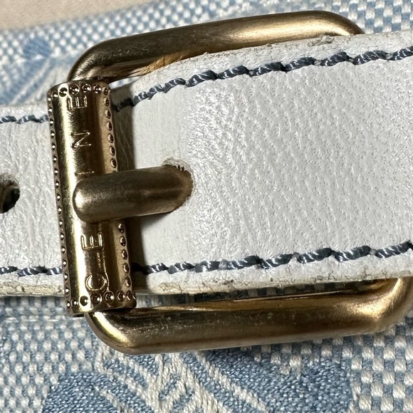 CELINE Vintage Belted Monogram Logo Canvas & Leather Trim Skirt - Picture 5 of 16